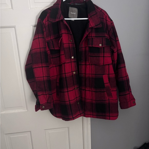Vintage 90’s Maurices Red and Black Plaid lined jacket - Picture 1 of 2